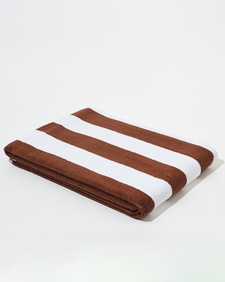 Towel Set Wide Stripe in Brown
