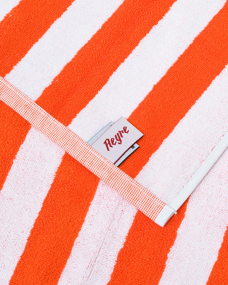 Towel Set Narrow Stripe in Orange