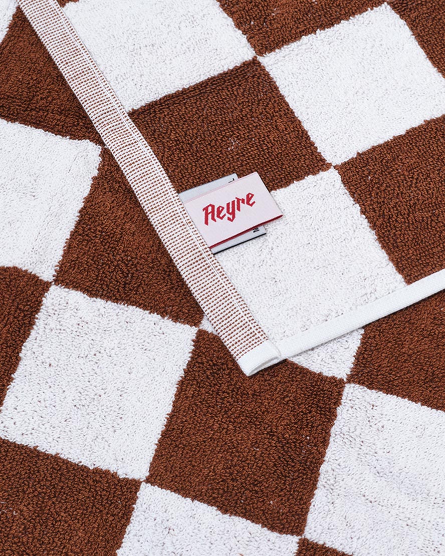 Towel Set Small Check in Brown