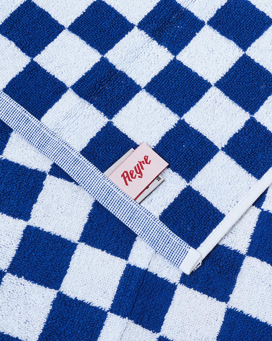 Towel Set Small Check in Cobalt