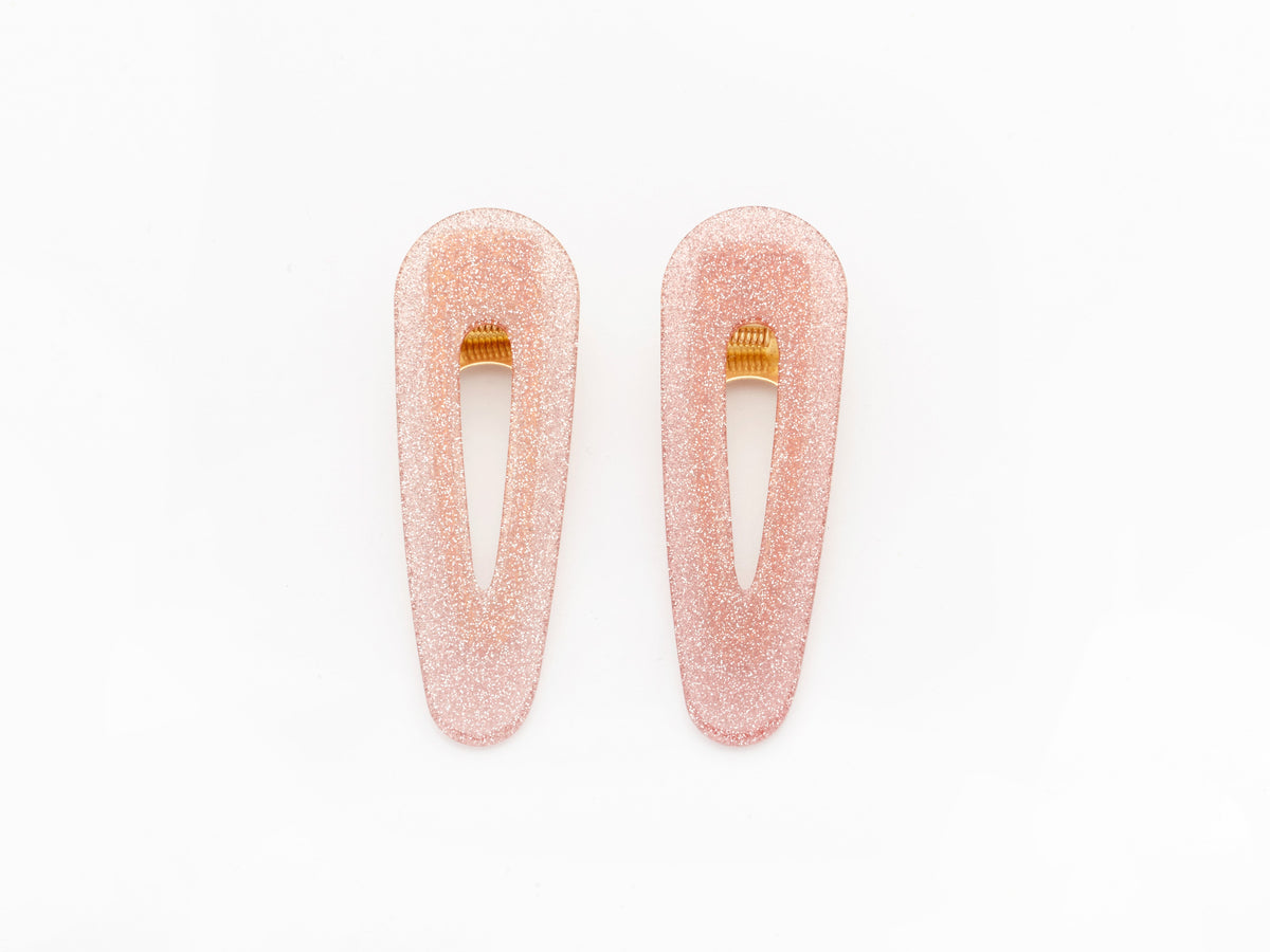Kelly Clips in Pink Glitter