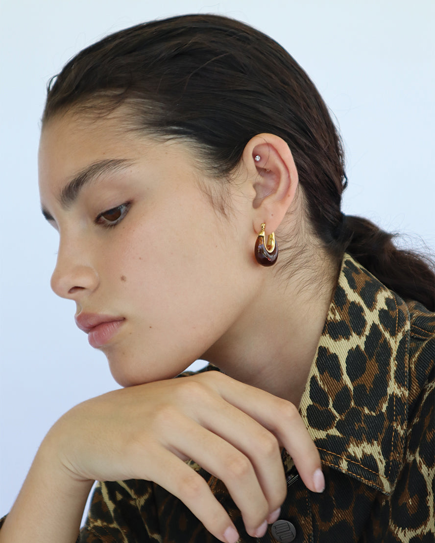 Carter Earrings Amber