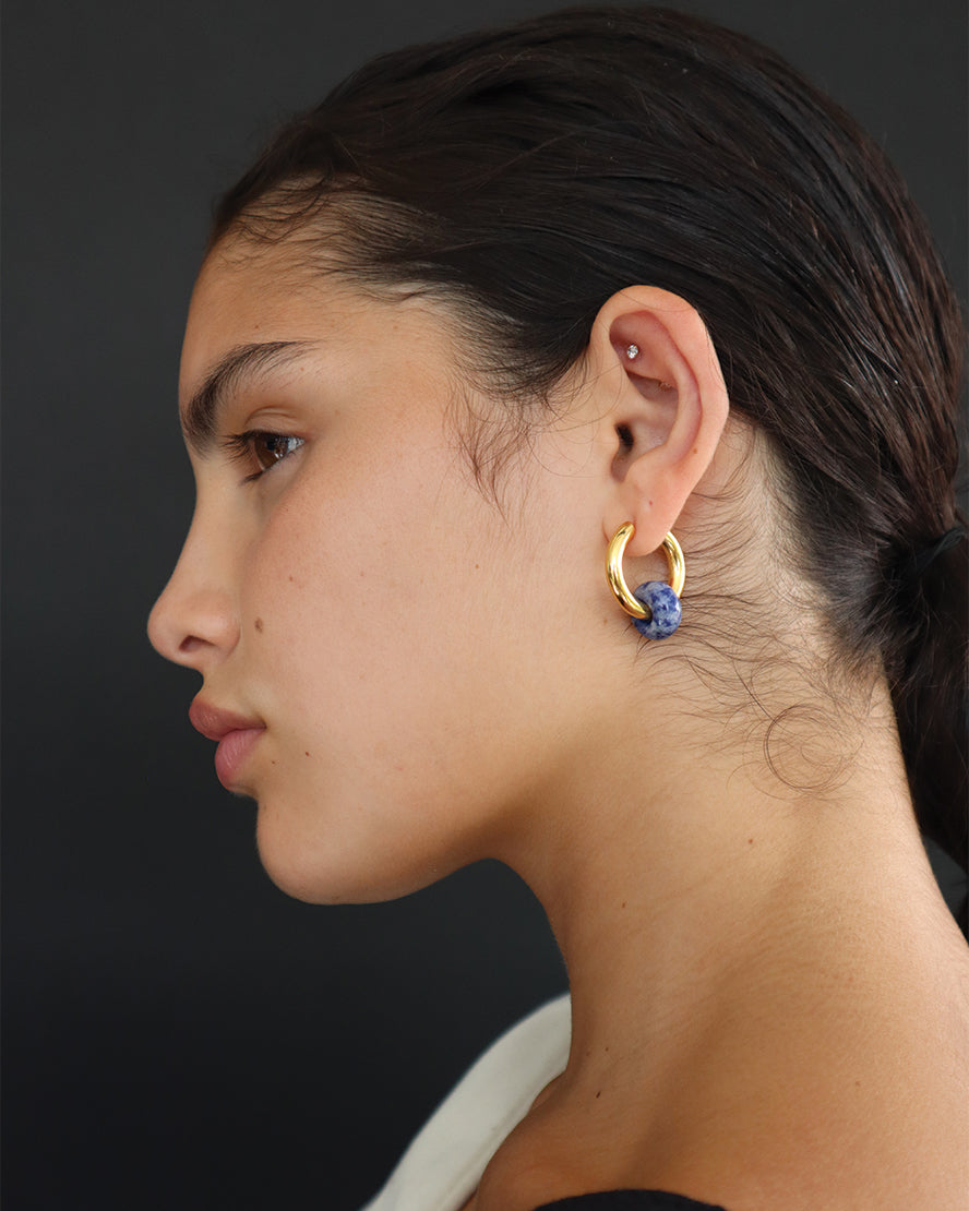 Carys Hoops in Gold & Blue