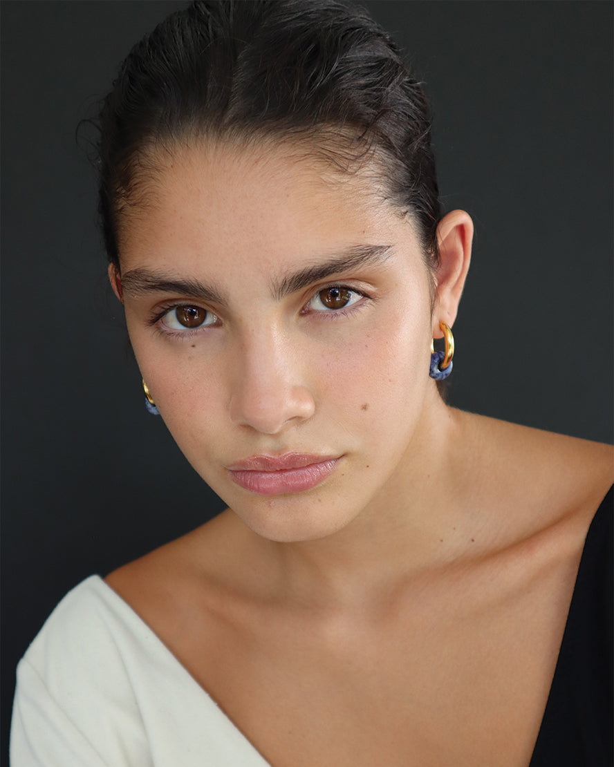 Carys Hoops in Gold & Blue