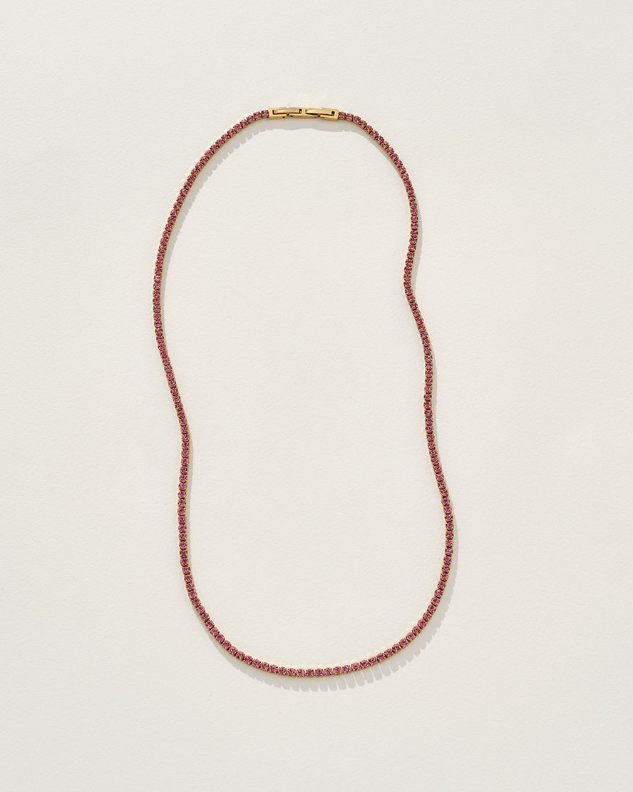 Edward Tennis Necklace in Pink