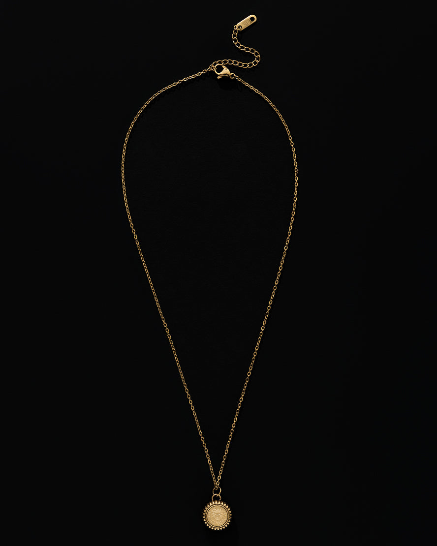 Leo Zodiac Charm Necklace in Gold