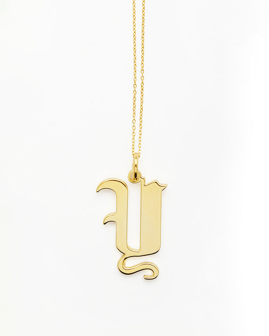 Gold Letter Y Necklace