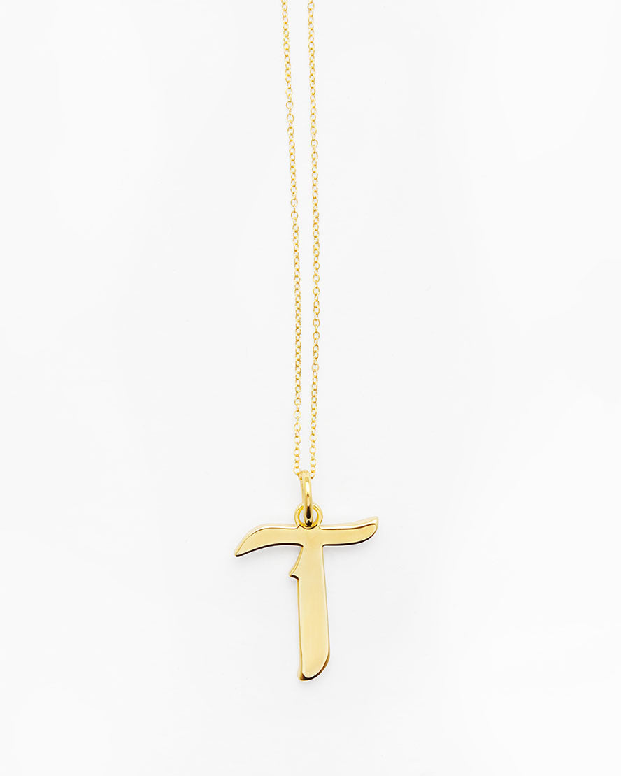 Gold Letter T Necklace