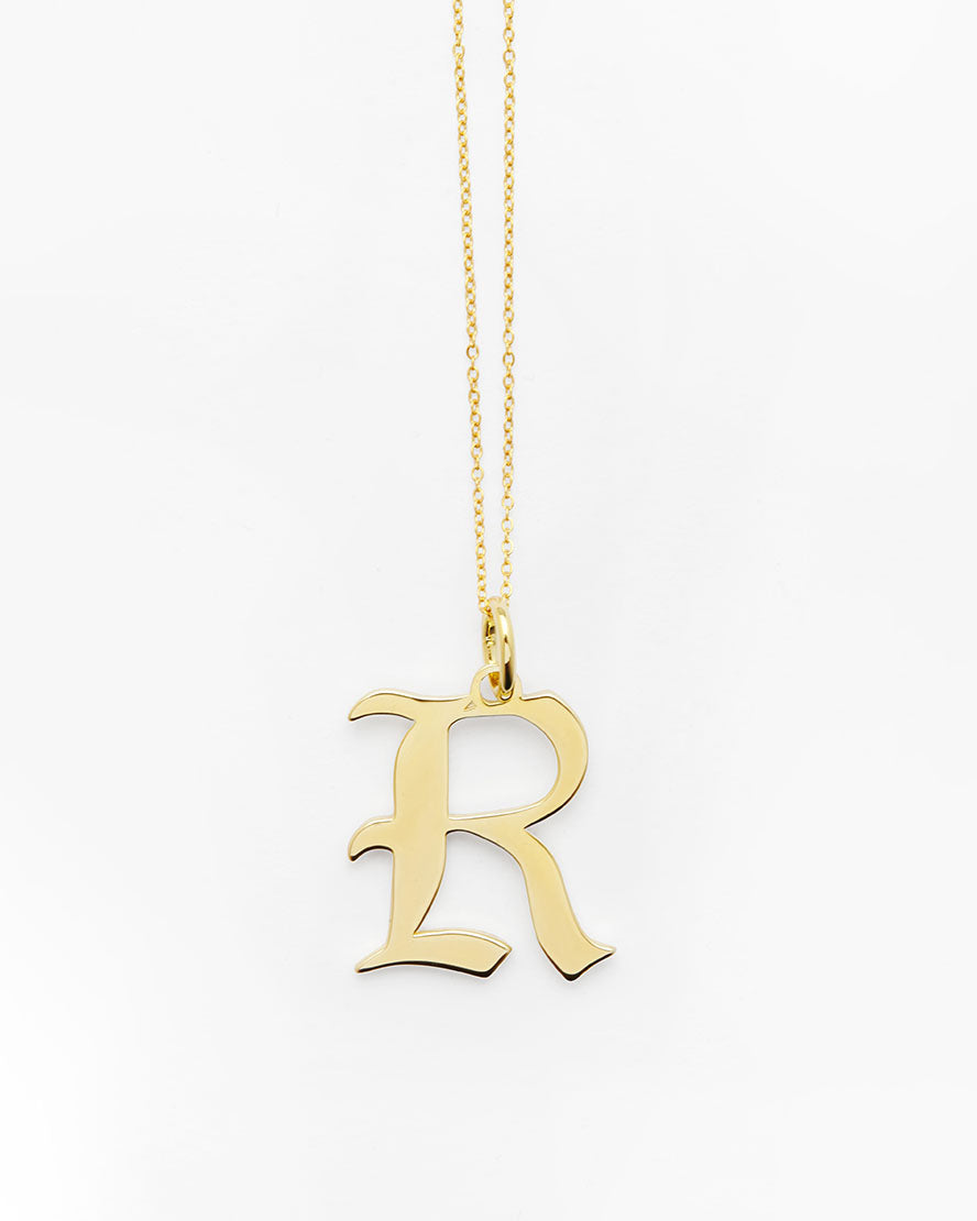Gold Letter R Necklace