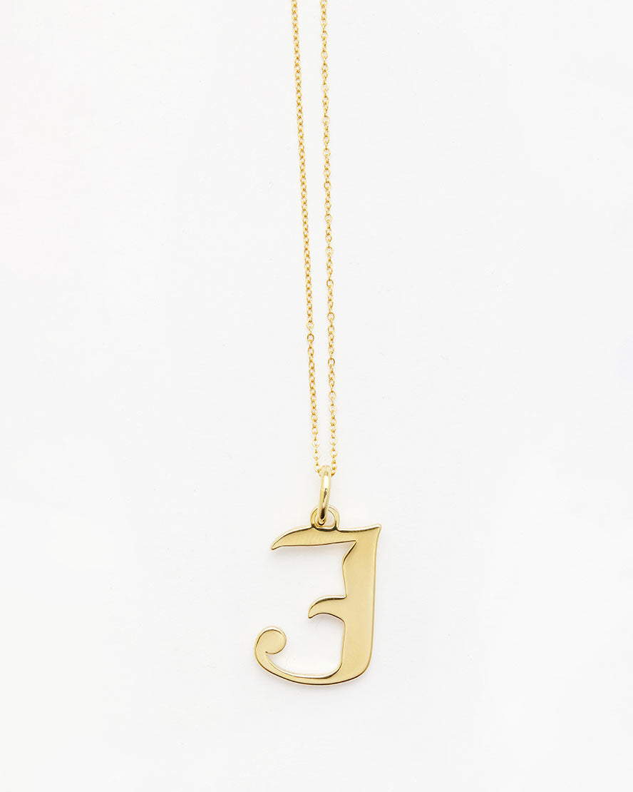 Gold Letter J Necklace