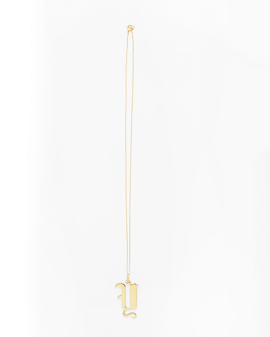 Gold Letter Y Necklace