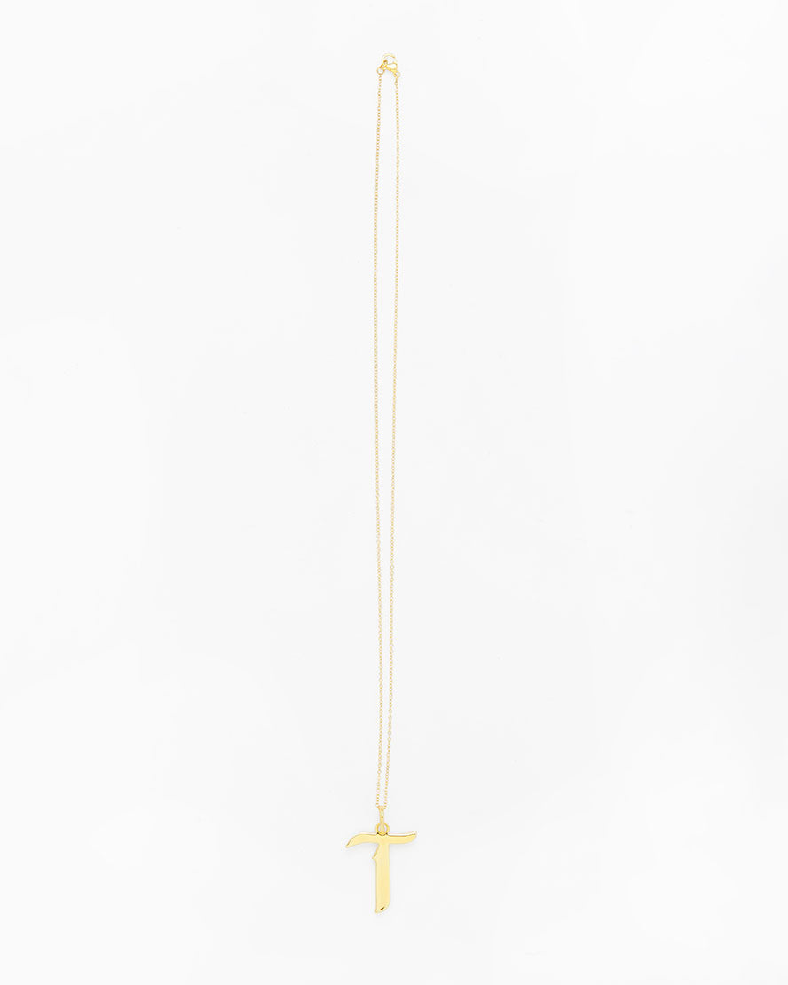 Gold Letter T Necklace