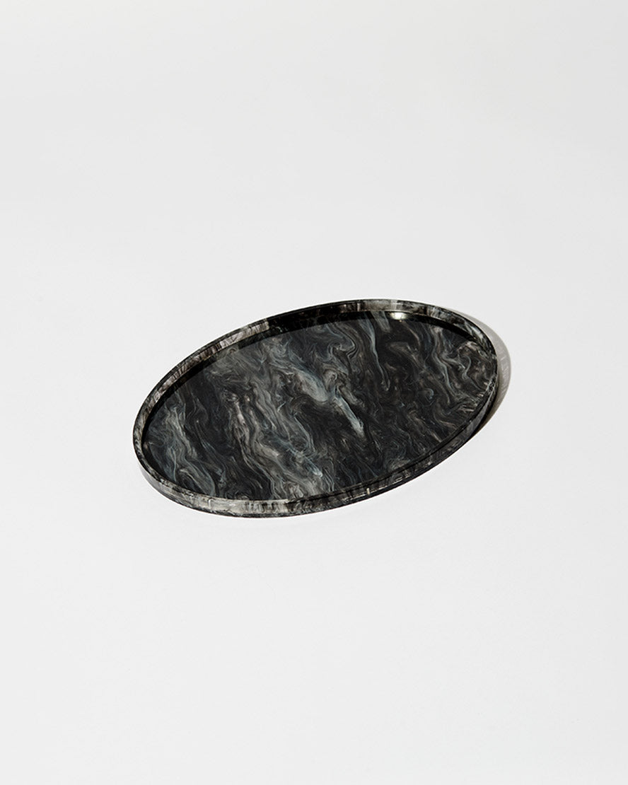 Oval Tray Black and White