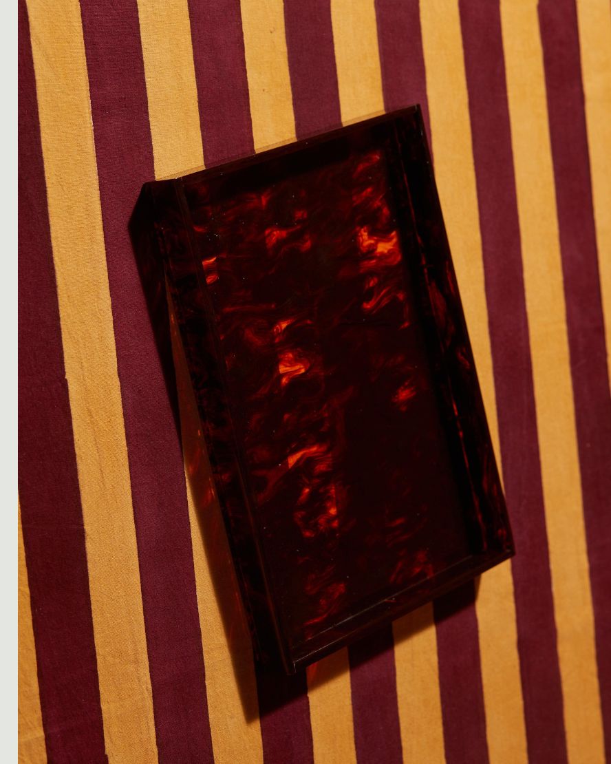 Rectangle Tray Brown Marble