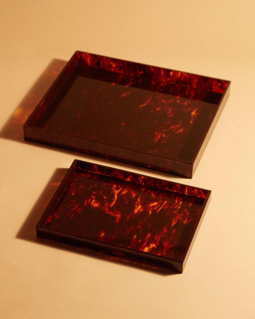 Rectangle Tray Brown Marble