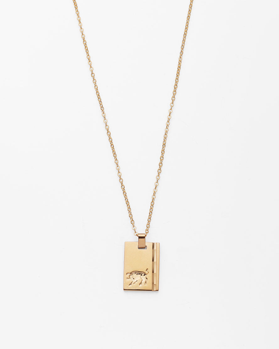 Gold Star Sign Necklace Taurus