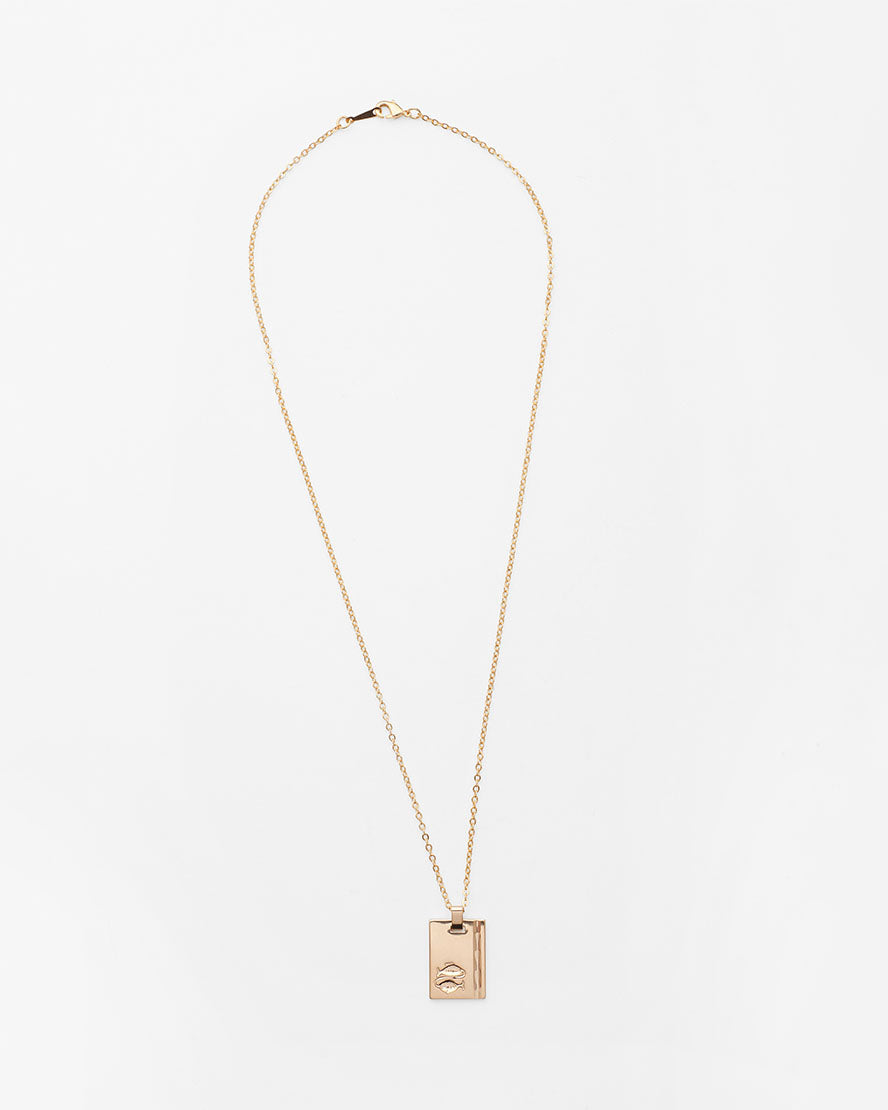 Gold Star Sign Necklace Pisces
