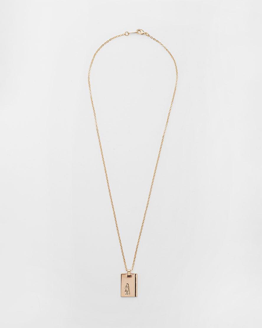 Gold Star Sign Necklace Aquarius