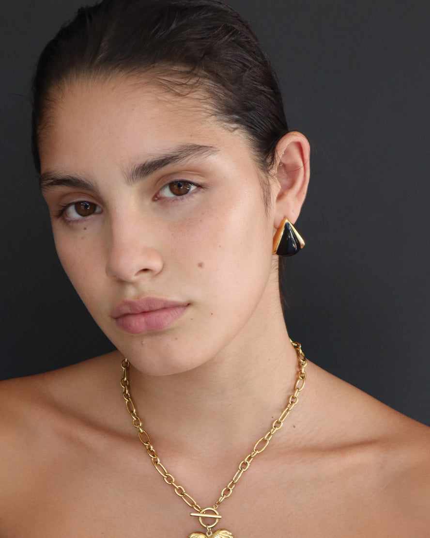 Saffron Earrings in Gold & Black