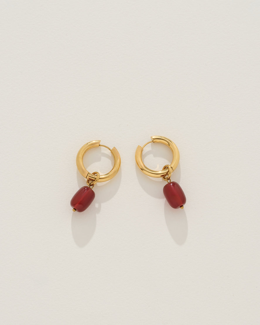 Zaya Hoops in Gold & Red