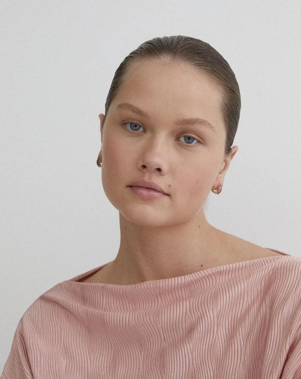 Birthstone Hoops February - Reliquia Jewellery