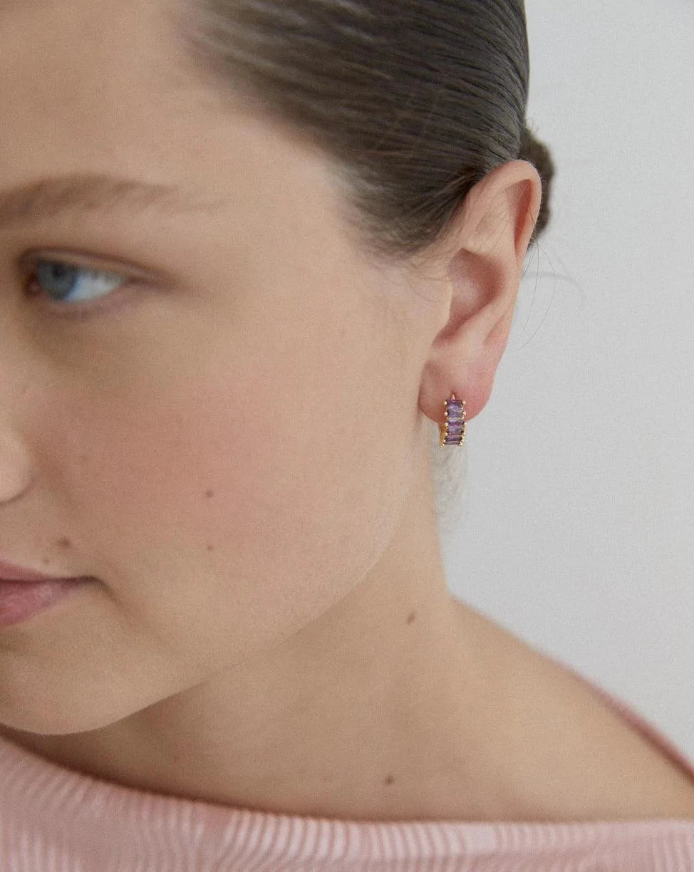 Birthstone Hoops February - Reliquia Jewellery