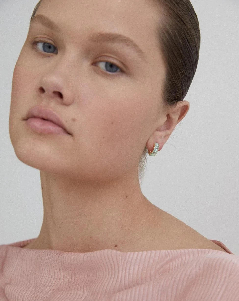 Birthstone Hoops March - Reliquia Jewellery