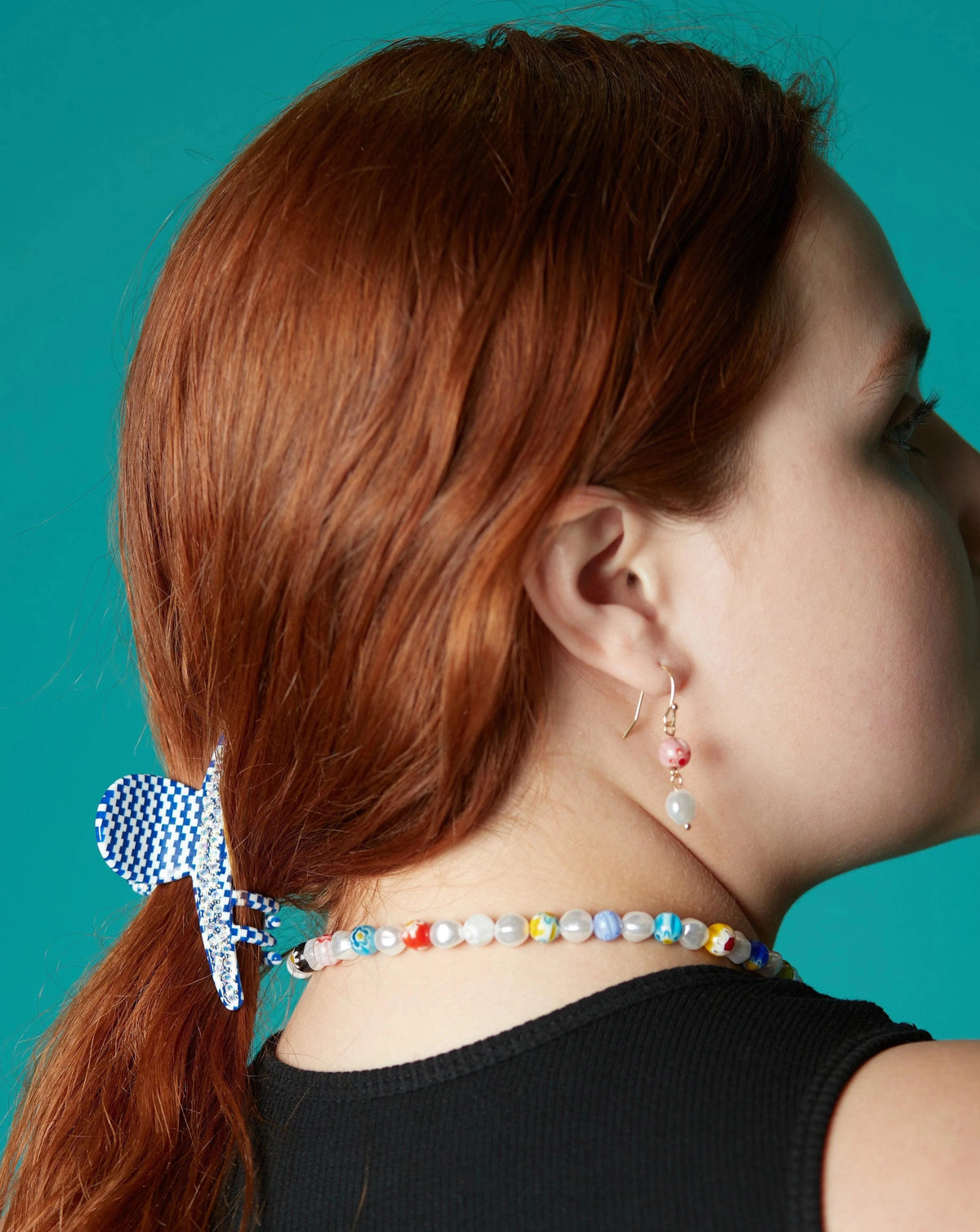 Chequered Clip Blue - Reliquia Jewellery