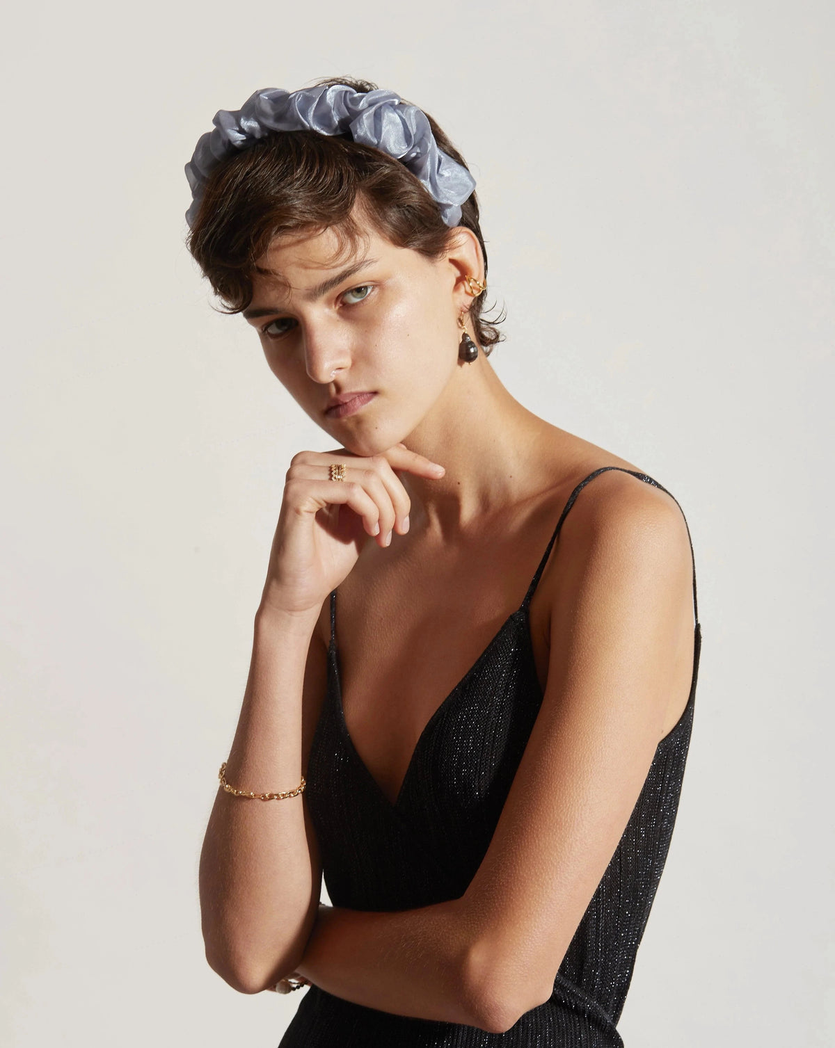 Organza Ruffled Headband Teal - Reliquia Jewellery