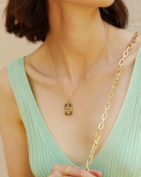 Libra sign necklace deals