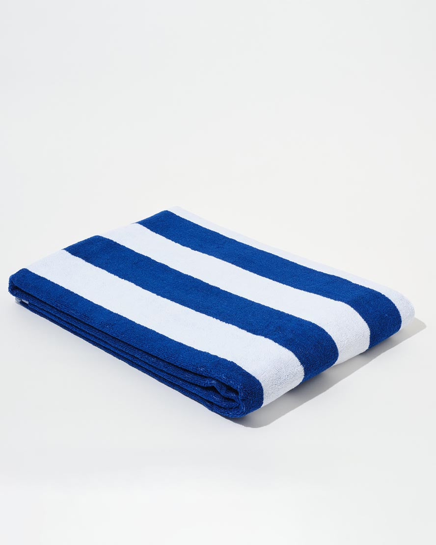 Towel Set Wide Stripe in Cobalt