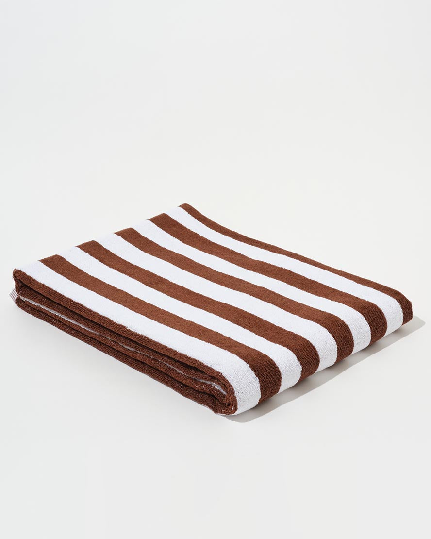 Towel Set Narrow Stripe in Brown