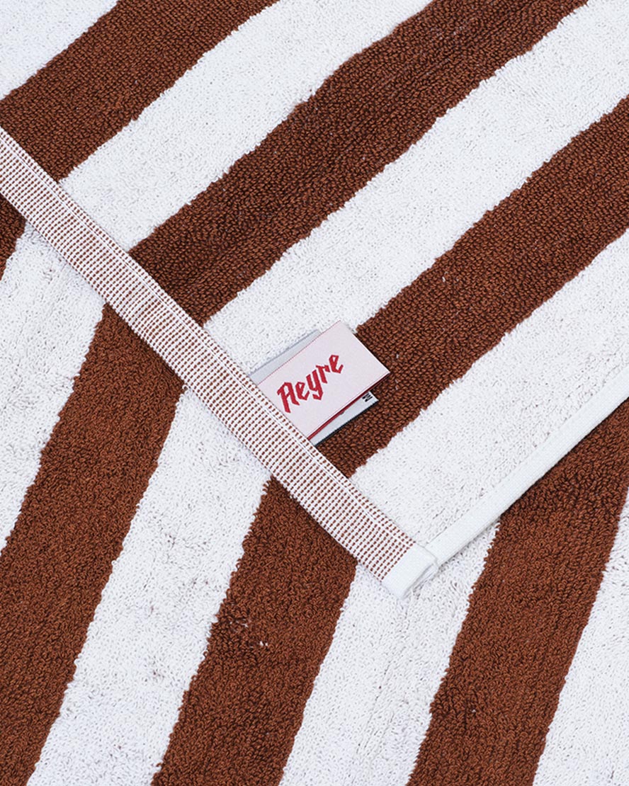 Towel Set Narrow Stripe in Brown