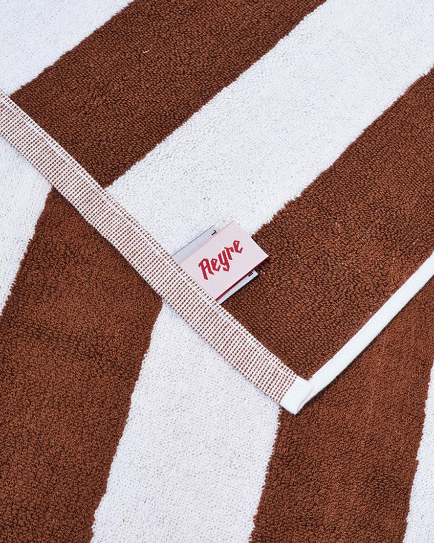 Towel Set Wide Stripe in Brown