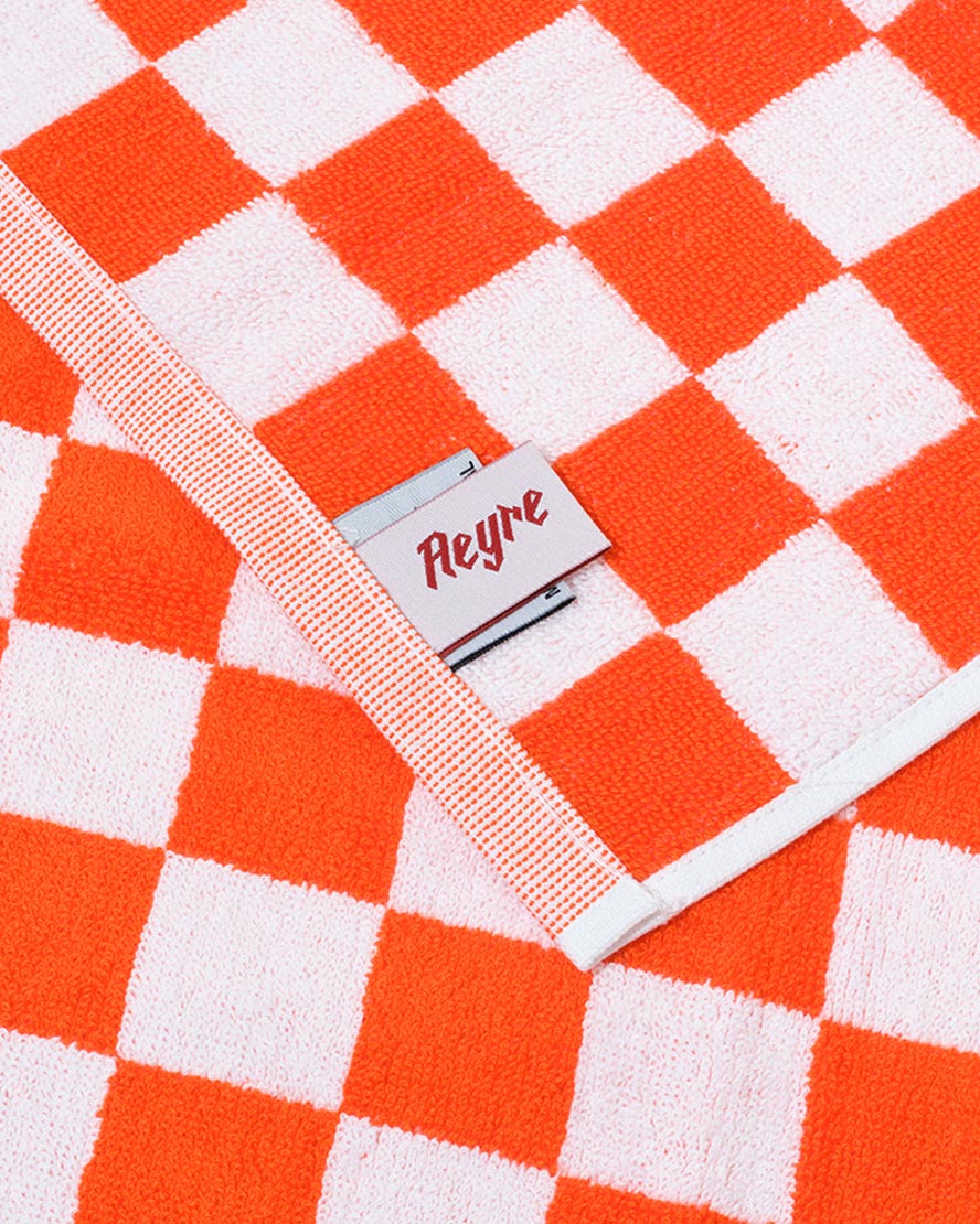 Towel Set Small Check in Orange