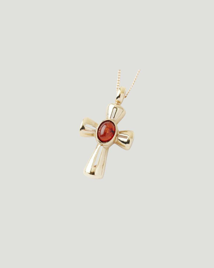 Amber Cross Necklace