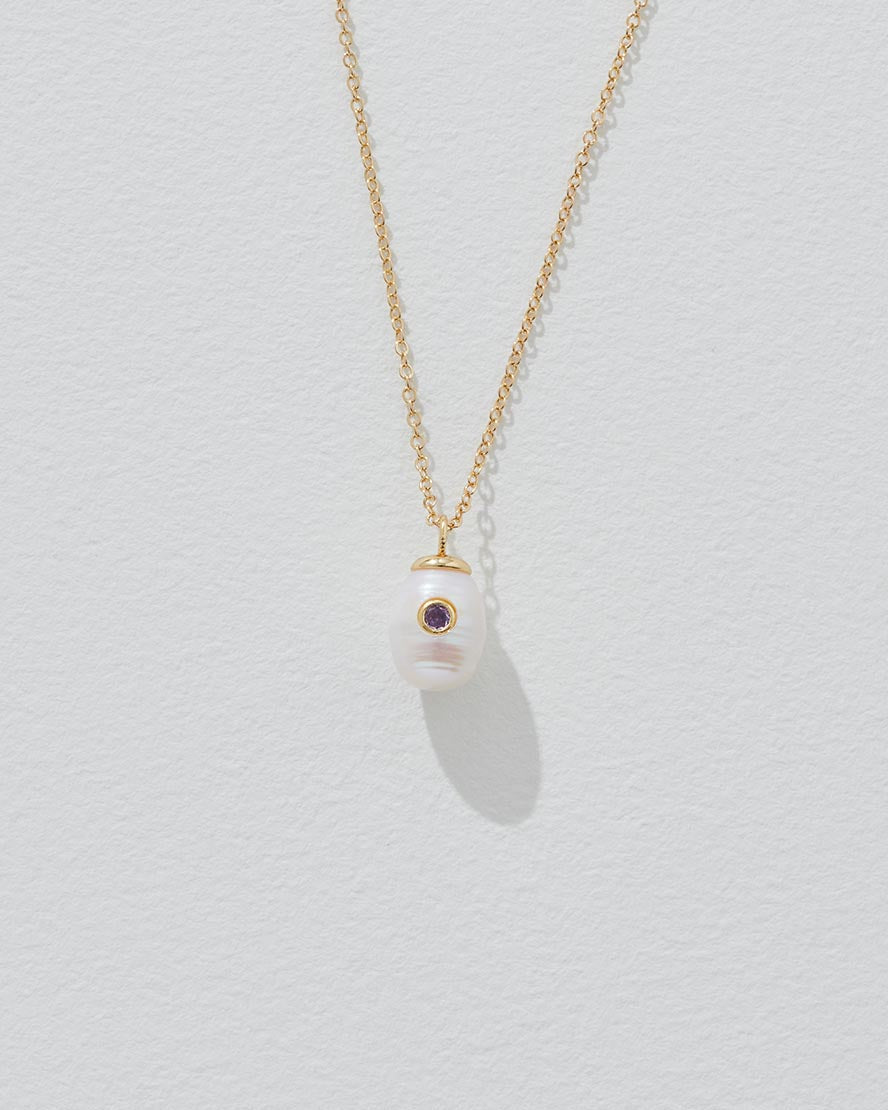 Birthstone Pearl Pendant Necklace
