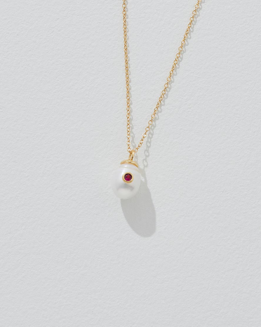 Birthstone Pearl Pendant Necklace