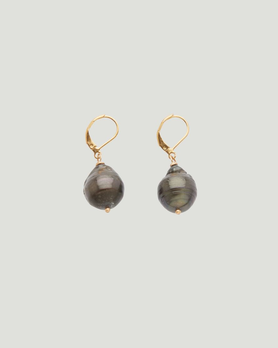 Black Keshi Pearl Earrings