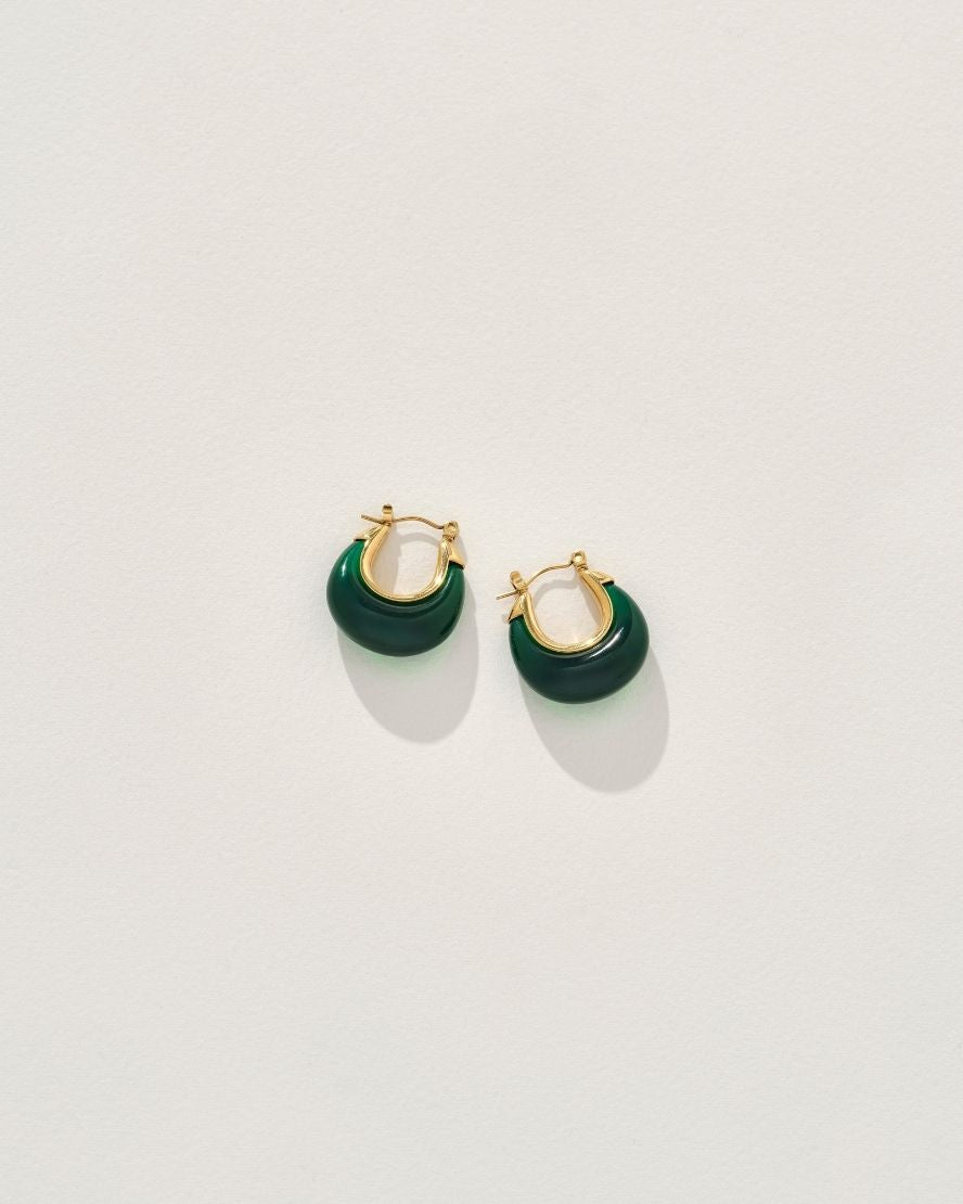 Carter Earrings in Gold/Emerald