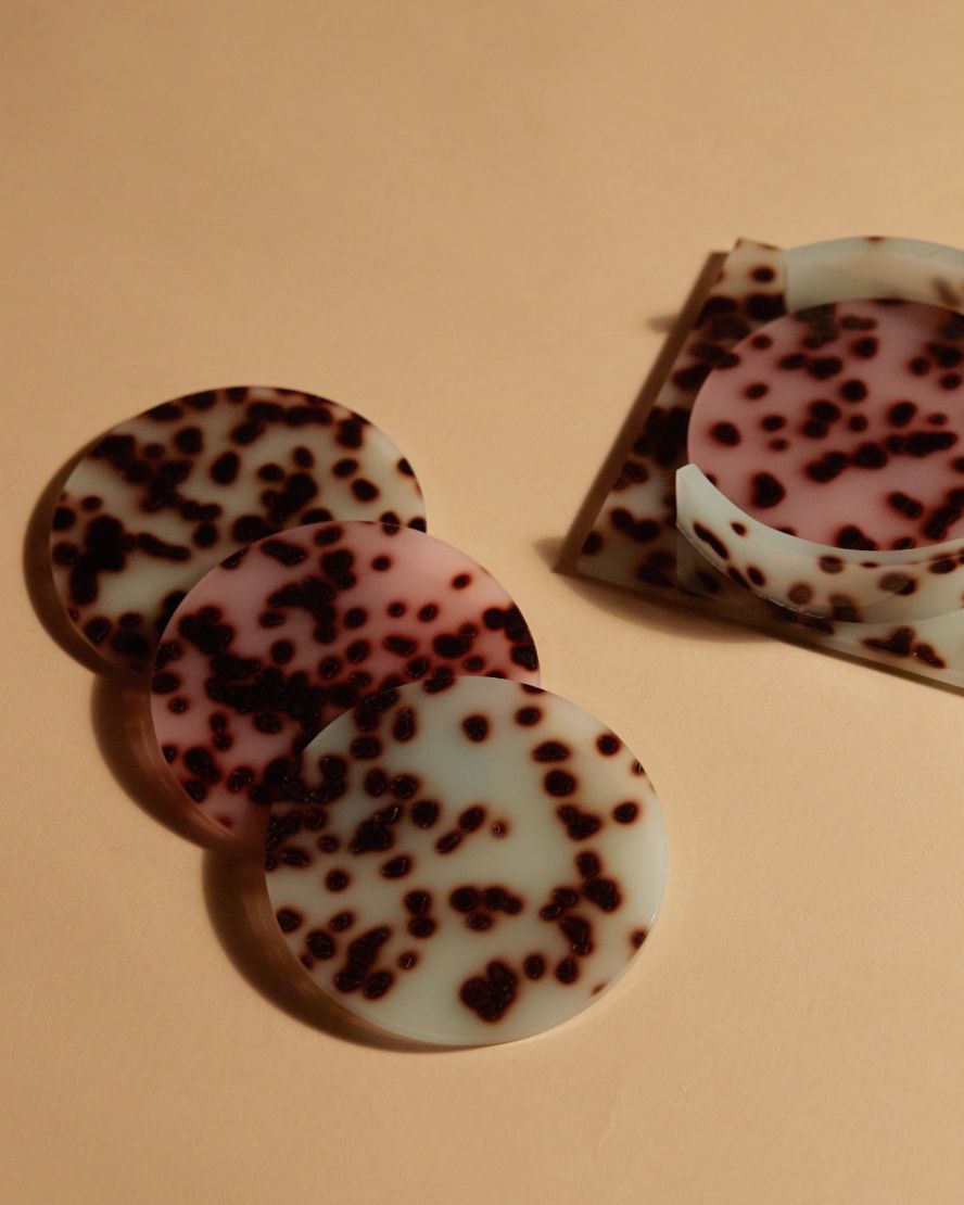 Coasters in Pink and Turquoise Spot