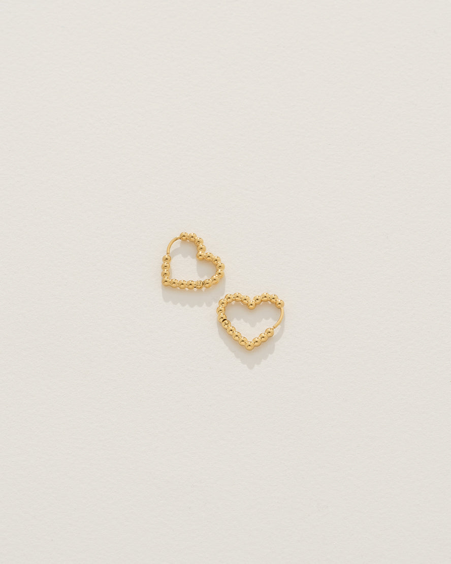 Galina Heart Huggies in Gold