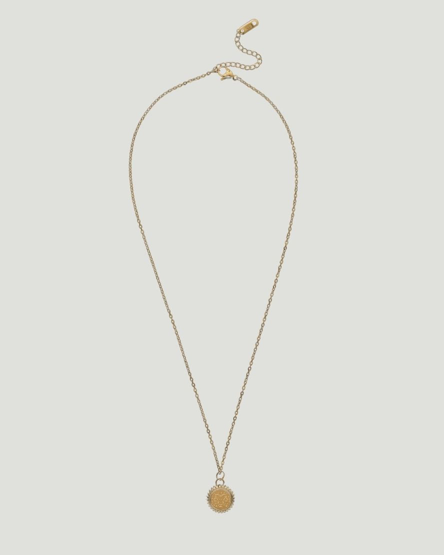 Gemini Zodiac Charm Necklace in Gold