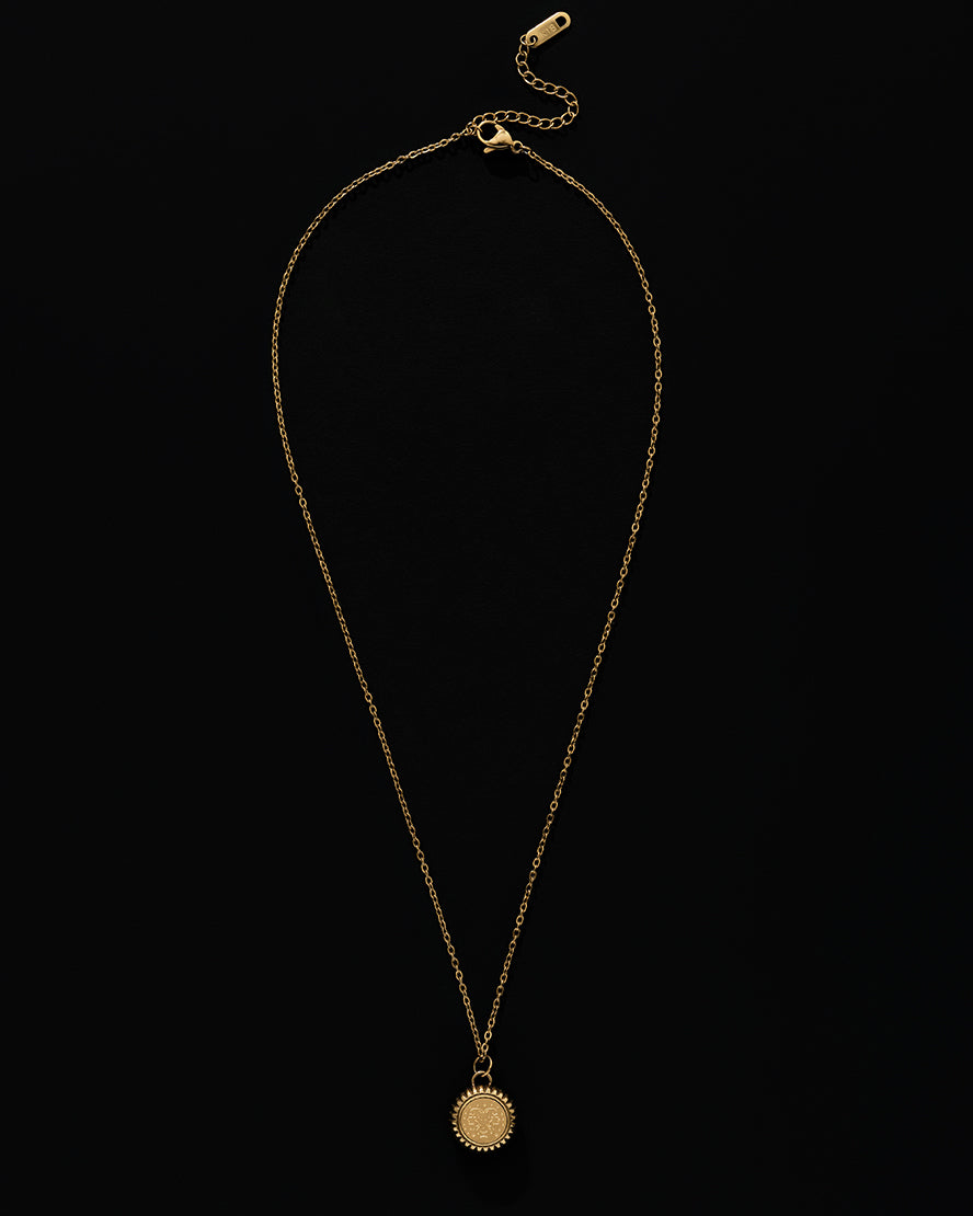 Gemini Zodiac Charm Necklace in Gold