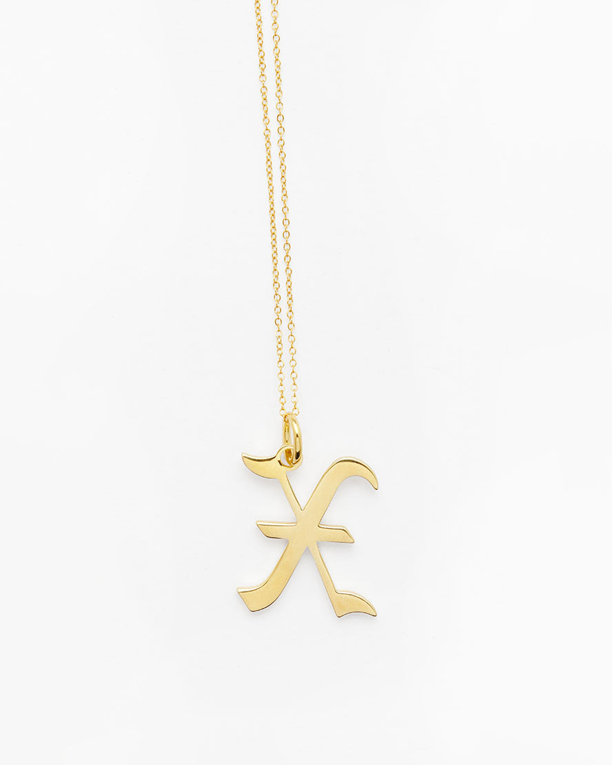 Gold Letter X Necklace