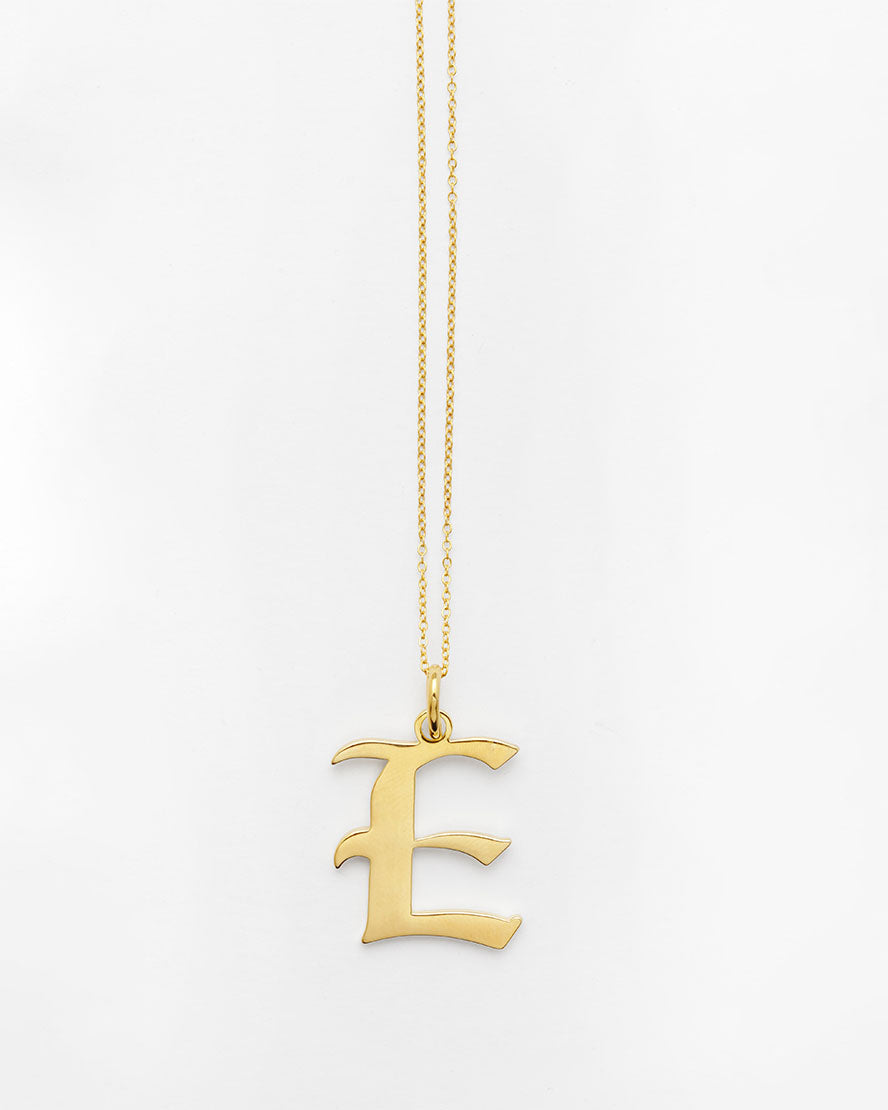 Gold Letter E Necklace