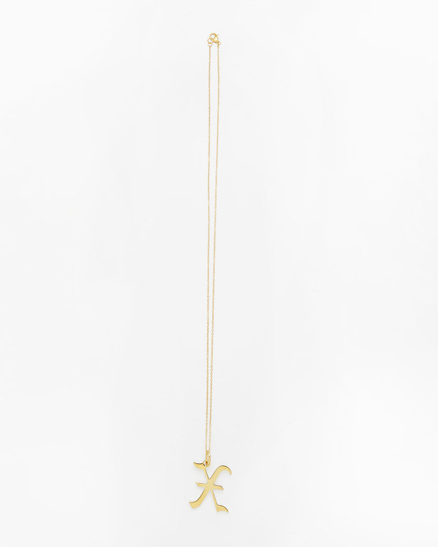 Gold Letter X Necklace