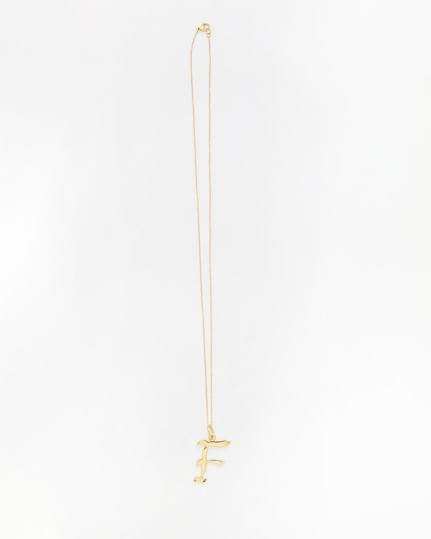 Gold Letter F Necklace