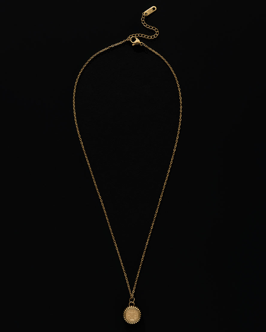 Libra Zodiac Charm Necklace in Gold