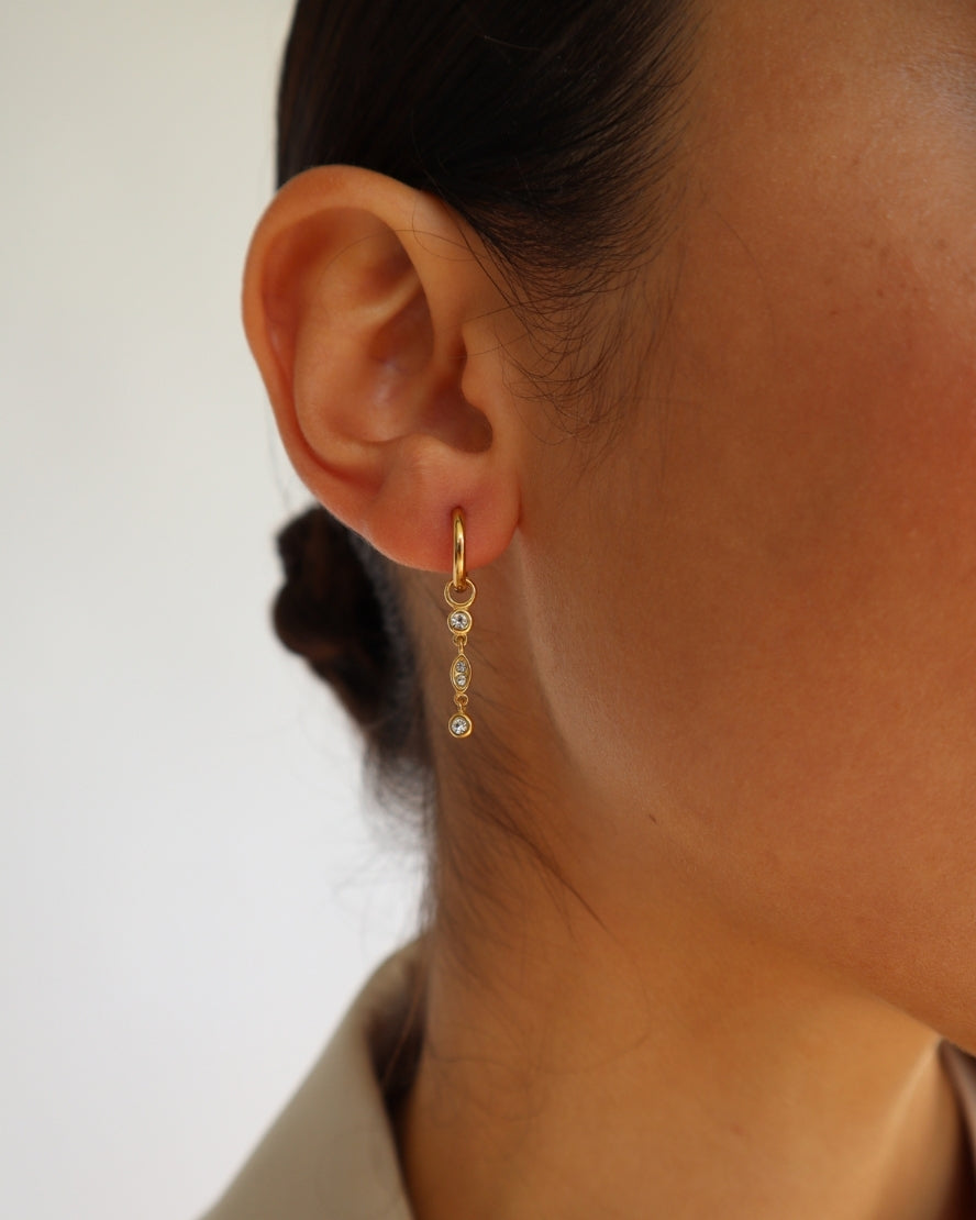 Lilibeth Earrings in Gold/Crystal